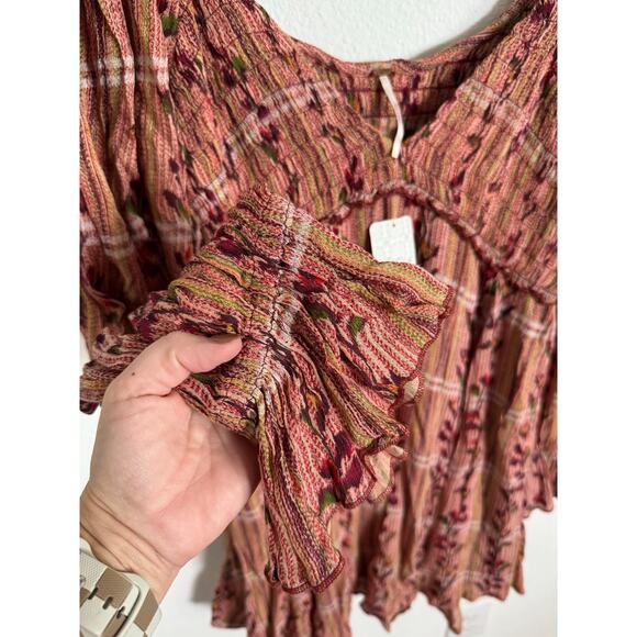 Free People Women’s Jackie Mini Dress Aztec New Size Large Boho Casual - Picture 5 of 9